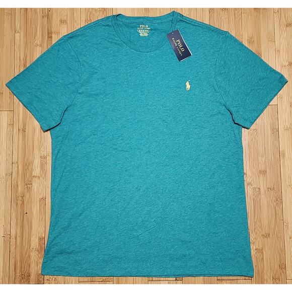 Polo Ralph Lauren Shirt Mens Size XL Heather Green Custom Slim Fit Tee Crew Neck - Picture 1 of 6